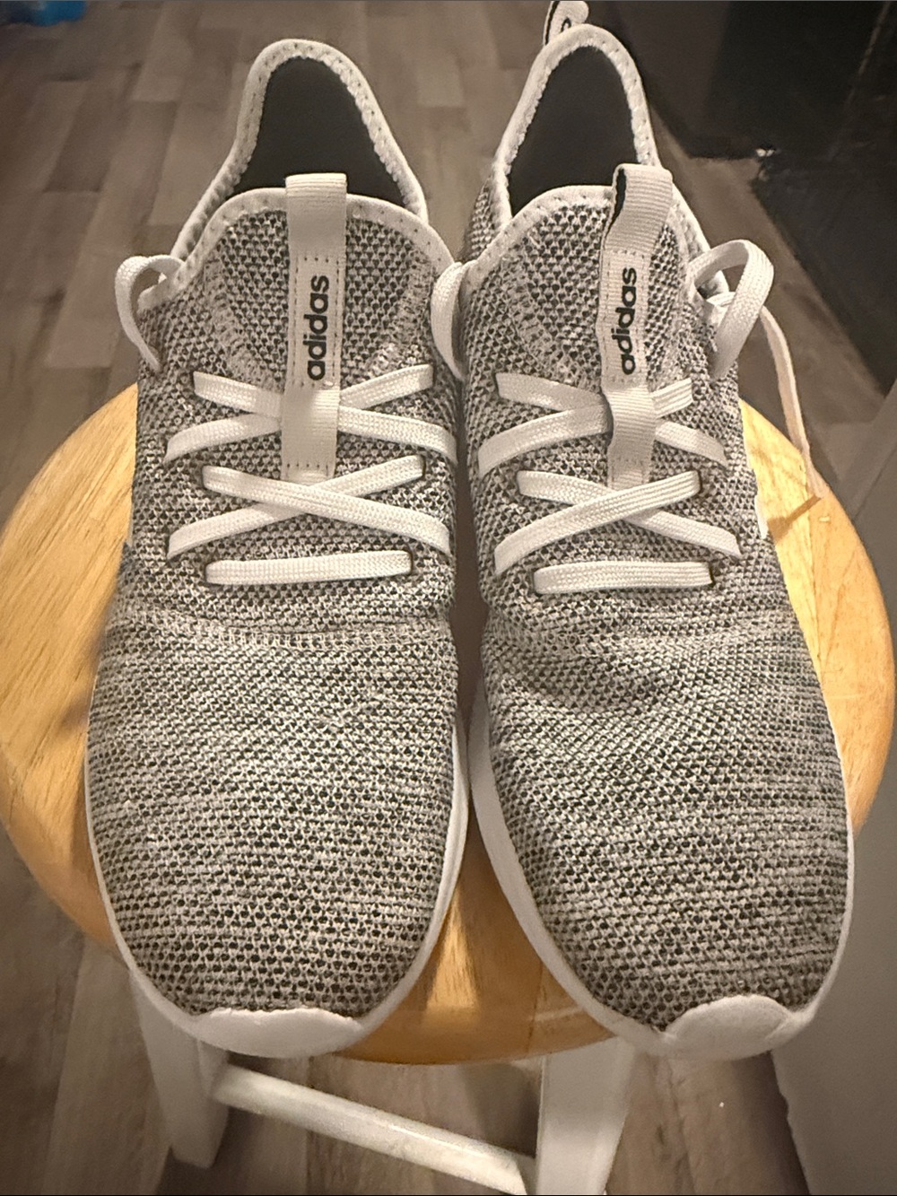 adidas Gray Knit Slip-On Athletic Shoes